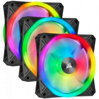 Вентилятор Corsair iCUE QL120 RGB 3 Fan Pack , 120x120x25мм, 4-pin PWM, черный. Харьков. фото 1 Вентилятор Corsair iCUE QL120 RGB 3 Fan Pack , 120x120x25мм, 4-pin PWM, черный. Харьков. фото 1