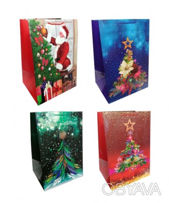 Пакет картон 200грм, "CHRISTMAS TREE" МИКС 4 вида, 36*54*30см-2шт. в уп. // 
 
О. . фото 1