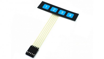Внешняя матричная мембранная клавиатура 1 * 4 кнопки для Arduino. Маленькая клав. . фото 2