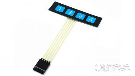 Внешняя матричная мембранная клавиатура 1 * 4 кнопки для Arduino. Маленькая клав. . фото 1
