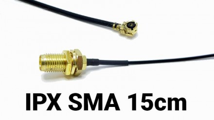 Пигтейл переходник с кабелем для антенны IPX на SMA 15см. Разъем SMA - мама.. . фото 3