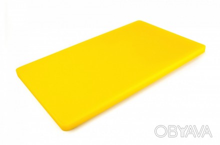 Двусторонняя разделочная доска LDPE, 500 x 300 x 20 мм, желтая. Доска для нарезк. . фото 1