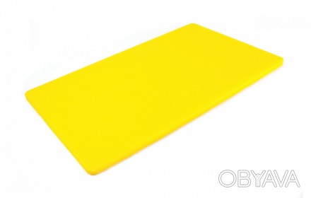 Двусторонняя разделочная доска LDPE, 500 x 300 x 12 мм, желтая. Доска для нарезк. . фото 1