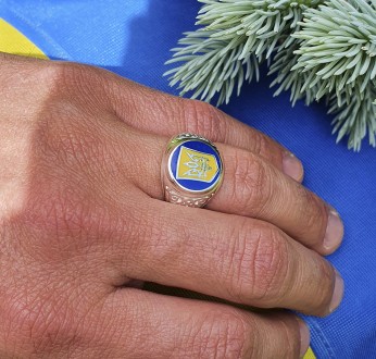 Кольцо С Украинской Символикой
 Данное изделие мы можем изготовить из золота 585. . фото 9