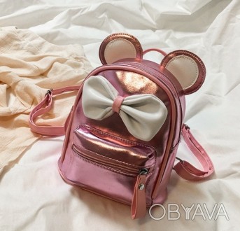 Маленький детский рюкзак Микки Маус с ушками и бантиком, мини рюкзачок для девоч. . фото 1