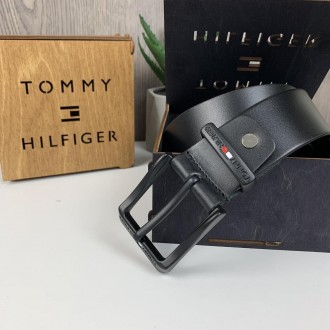 Мужской кожаный ремень Tommy Hilfiger, пояс из натуральной кожи Томми Хилфигер к. . фото 4