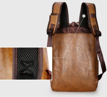 
Качественный мужской городской рюкзак на плечи, модный стильный ранец экокожа
Х. . фото 4