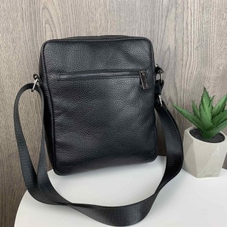 Модная мужская сумка планшетка кожаная черная, сумка-планшет из натуральной кожи. . фото 4