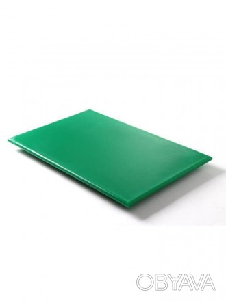 Доска разделочная HACCP 450x300x12,7 мм зелёная выполнена из уплотнённого полиэт. . фото 1