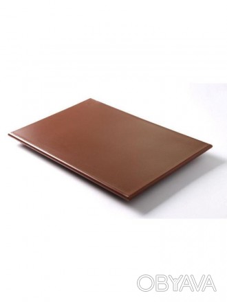 Доска разделочная HACCP 450x300x12,7 мм коричневая выполнена из уплотнённого пол. . фото 1