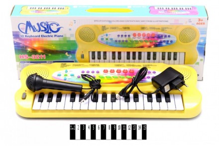 Детский синтезатор с микрофоном HS3211АВ, пианино, на батарейках
 
Игровой синте. . фото 3