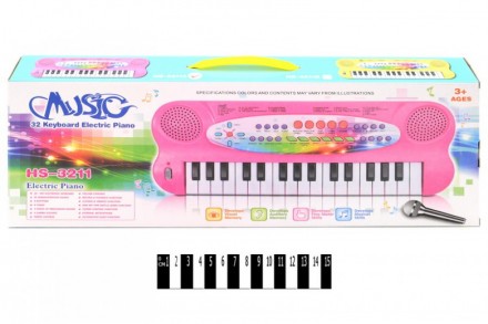 Детский синтезатор с микрофоном HS3211АВ, пианино, на батарейках
 
Игровой синте. . фото 4