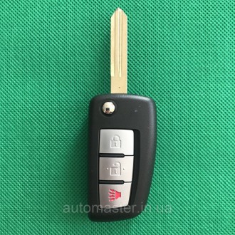 Корпус авто ключа для Nissan (Ниссан) Кашкай, Rouge, Мурано, Патфайндер, 3 - кно. . фото 2