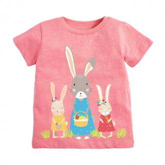 Футболка для дівчинки з зображенням зайців рожева Family of hares Berni Kids. Коломыя. фото 1 Футболка для дівчинки з зображенням зайців рожева Family of hares Berni Kids. Коломыя. фото 1