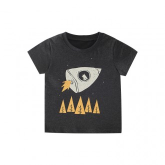 Футболка для хлопчика з малюнком космос сіра Rocket Berni Kids. Коломыя. фото 1 Футболка для хлопчика з малюнком космос сіра Rocket Berni Kids. Коломыя. фото 1