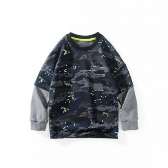 Лонгслів для хлопчика з принтом камуфляж сірий Green camouflage AKL. Коломыя. фото 1 Лонгслів для хлопчика з принтом камуфляж сірий Green camouflage AKL. Коломыя. фото 1