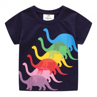 Футболка дитяча із зображенням динозаврів синя Colorful dinosaurs Berni Kids. Коломыя. фото 1 Футболка дитяча із зображенням динозаврів синя Colorful dinosaurs Berni Kids. Коломыя. фото 1