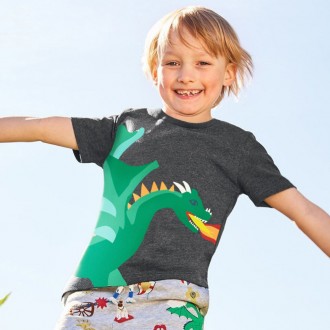 Футболка для хлопчика з малюнком динозавра сіра Fire Dragon Berni Kids. Коломыя. фото 1 Футболка для хлопчика з малюнком динозавра сіра Fire Dragon Berni Kids. Коломыя. фото 1