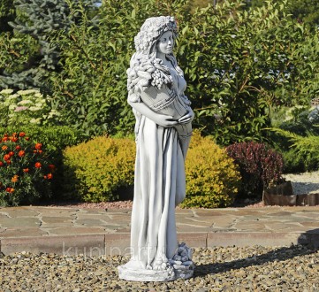 Садова фігура Богиня Ізобілія виготовлена з «штуменяшеного каменю» в сірому коль. . фото 3
