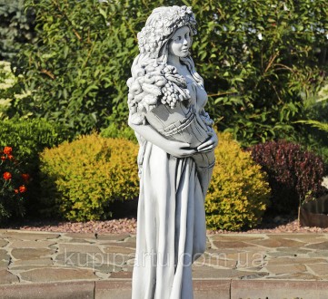 Садова фігура Богиня Ізобілія виготовлена з «штуменяшеного каменю» в сірому коль. . фото 4
