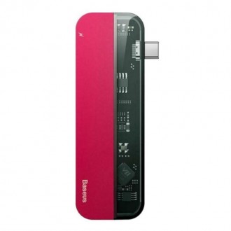 Концентратор USB-C Baseus Transparent Series Red_EU. Харьков. фото 1 Концентратор USB-C Baseus Transparent Series Red_EU. Харьков. фото 1