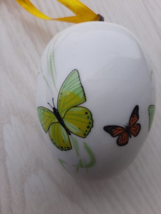 Елочные игрушки, керамические яйца 2 шт (Винтаж, Германия). Николаев. фото 1