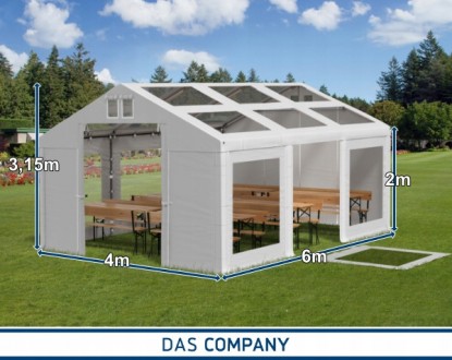 Шатер Палатка Садовая 4x6 с витражными окнами
Характеристика;
	Производитель: DA. . фото 4