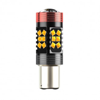 Автомобильная светодиодная лампа поворот + стоп сигнал DXZ 1157 Yellow мощность . . фото 2