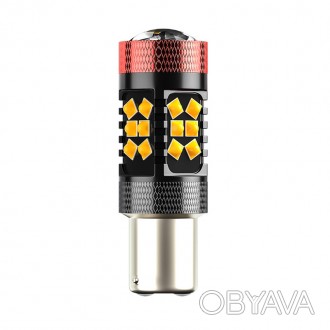 Автомобильная светодиодная лампа поворот + стоп сигнал DXZ 1157 Yellow мощность . . фото 1