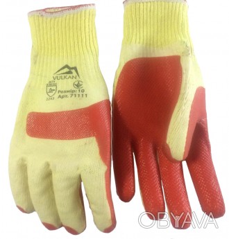 Перчатки Vulkan S1201 - защитные перчатки с односторонним латексным покрытием, ч. . фото 1