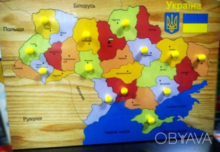 
 Рамка-вкладыш «Карта Украины» познакомит вашего ребенка с географией нашей стр. . фото 1