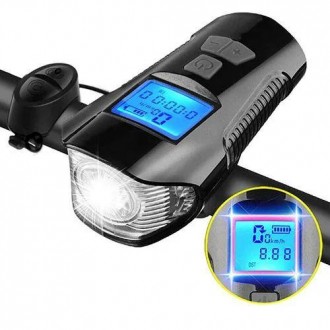 Функциональный передний фонарь для велосипедов с функцией велосипедного компьюте. . фото 2