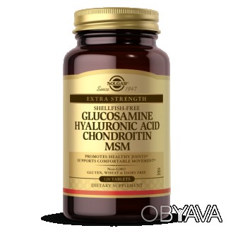 
Glucosamine Hyaluronic Acid Chondroitin MSM от Solgar – делает суставы, хрящи и. . фото 1