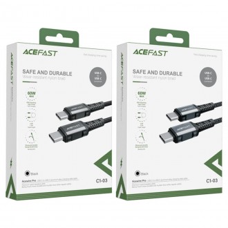 ACEFAST C1-03 — це кабель синхронізації з двома USB-Type-C адаптерами, еластични. . фото 5