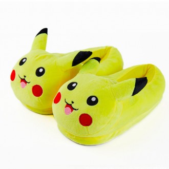 Плюшевые Тапочки Пикачу, Pikachu Pokemon домашние тапочки Детские 20 см (8087). . фото 2