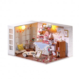 Кукольный дом DIY Cute Room QT-010-B "Happy Birthday" деревянный конструктор для. . фото 3
