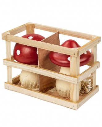 Набор декоративных грибов (3 шт.) Melinera, изготовлены из керамики. С деревянно. . фото 3