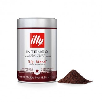 Кофе молотый illy Intenso Dark Roasted 250 гр ж/б Италия Илли Интензо темной обж. Київ. фото 1 Кофе молотый illy Intenso Dark Roasted 250 гр ж/б Италия Илли Интензо темной обж. Київ. фото 1