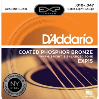 D'Addario EXP15 Extra Light 10-47 - струны для акустической гитары с защитным по. . фото 2