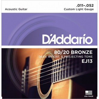 D'Addario EJ13 11-52 - "гибридный" комплект струн для акустической гитары.
 
Кал. . фото 2