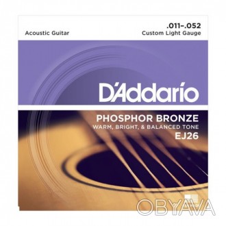 D'Addario EJ26-11-52 - набор струн для акустической гитары от компании D'Addario. . фото 1