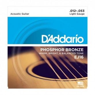 EJ16 12-53 - комплект струн для акустической гитары от компании D'Addario.
 
Кал. . фото 2