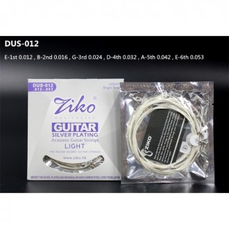 Струны для акустической гитары Ziko Silver Plating 12-53 Light (Серебро). Данные. . фото 2