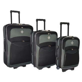 Комплект чемоданов Bonro Style набор 3 штуки черно-серый 
 
Комфортный и надежны. . фото 2