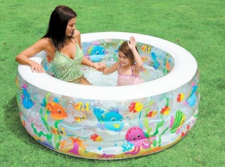 Надувной бассейн для детей с надувный дном Intex "Аквариум" с шариками 10 штук.
. . фото 5