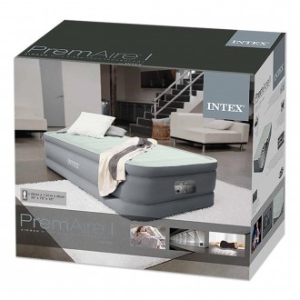 Надувная кровать Intex 99х191х46 см, с встроенным электронасосом. Односпальная
 . . фото 7
