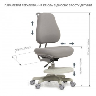 Комплект растущая парта для школьников Cubby Ammi Grey + ортопедическое кресло C. . фото 9