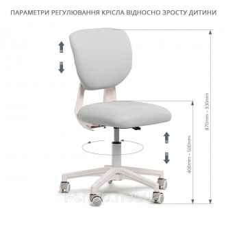 Комплект для подростка парта-трансформер Fundesk Fiore Grey + эргономичное кресл. . фото 8