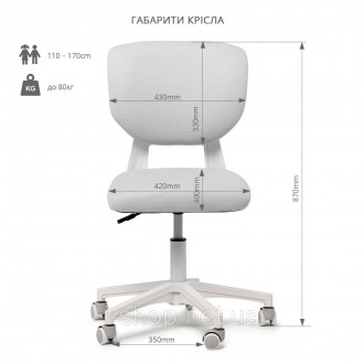 Комплект для подростка парта-трансформер Fundesk Fiore Grey + эргономичное кресл. . фото 7