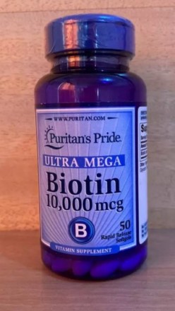 Биотин Puritan's Pride Biotin 10,000 mcg 50 гел капс
✅Только оригинальная продук. . фото 5